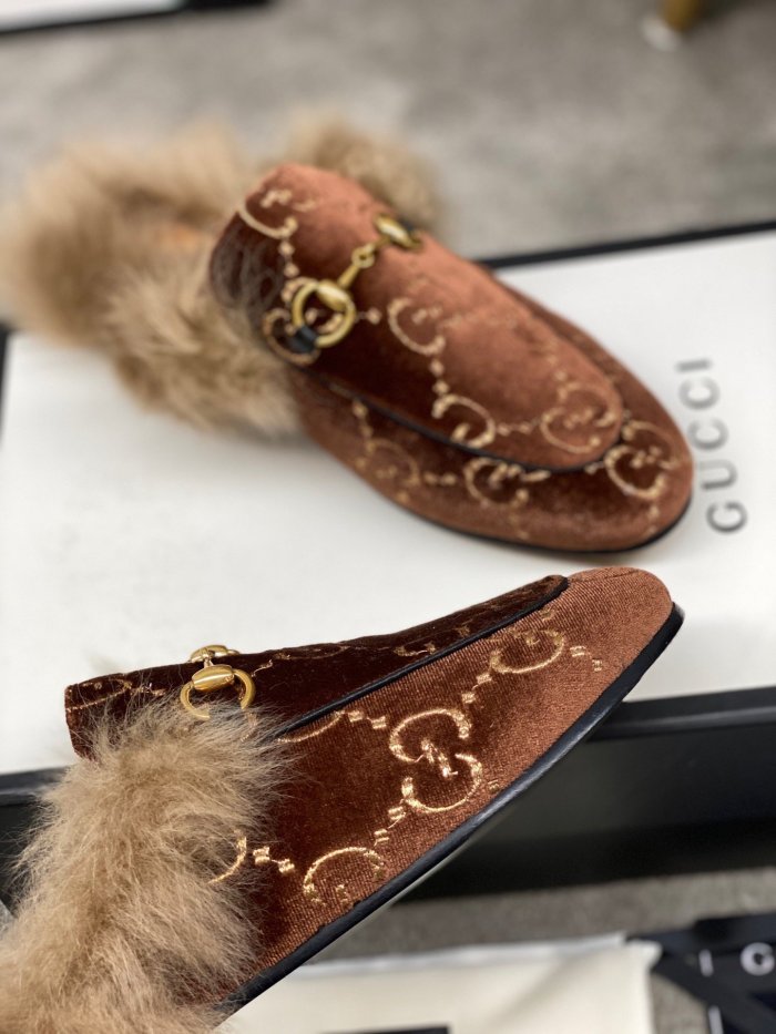 Gucci Womens Shoes Casual Loafers Design Luxury Brand Leather Princetown with Original Box