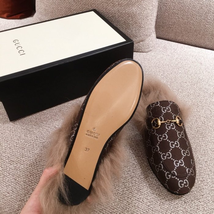 Gucci Womens Shoes Casual Loafers Design Luxury Brand Leather Princetown with Original Box