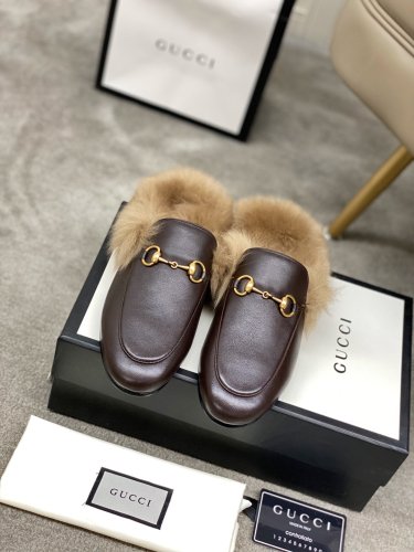 Gucci Womens Shoes Casual Loafers Design Luxury Brand Leather Princetown with Original Box