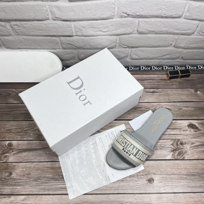 Dior Women Shoes Mule DWAY SLIDE Luxury Brand Womens Sandals Slippers with Original Box