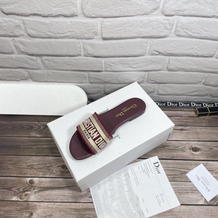 Dior Women Shoes Mule DWAY SLIDE Luxury Brand Womens Sandals Slippers with Original Box