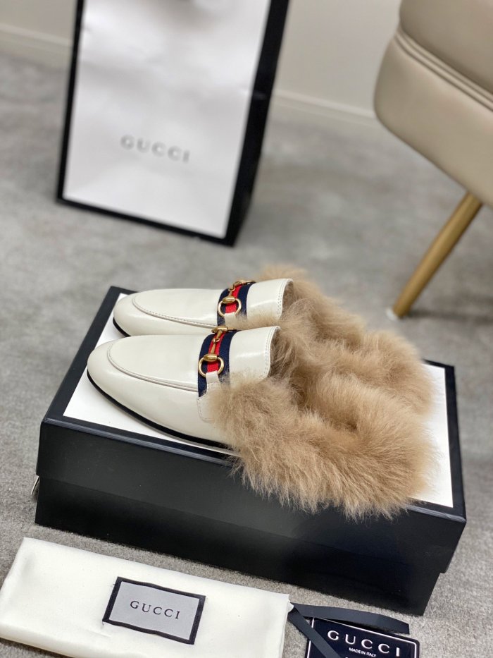 Gucci Womens Shoes Casual Loafers Design Luxury Brand Leather Princetown with Original Box