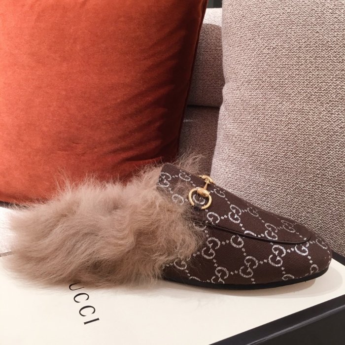 Gucci Womens Shoes Casual Loafers Design Luxury Brand Leather Princetown with Original Box