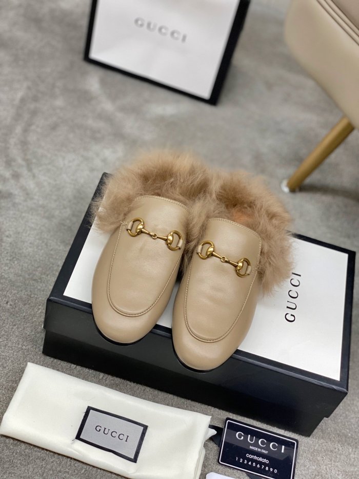 Gucci Womens Shoes Casual Loafers Design Luxury Brand Leather Princetown with Original Box