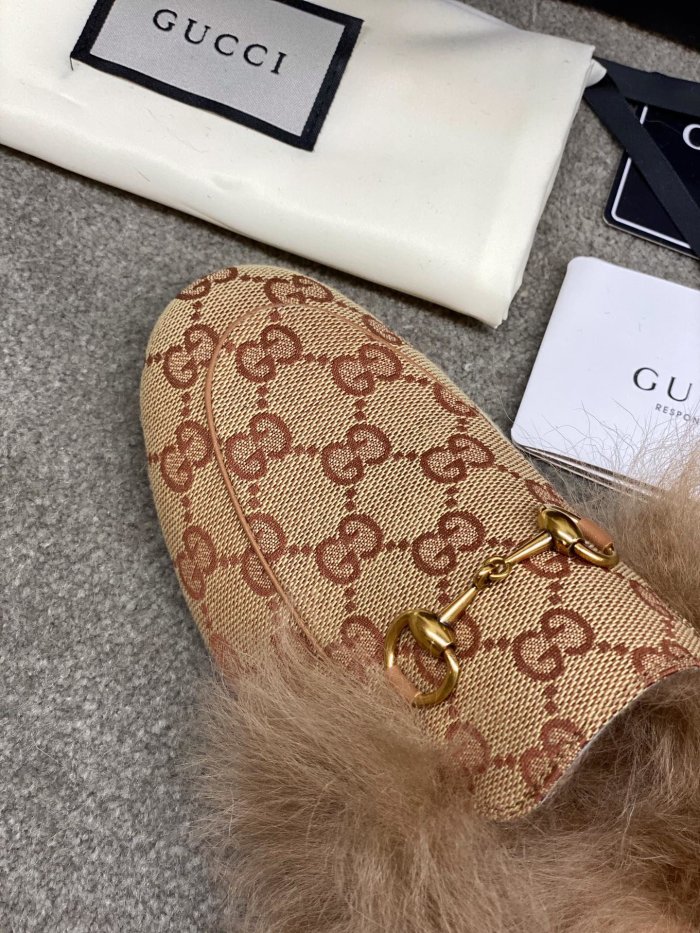 Gucci Womens Shoes Casual Loafers Design Luxury Brand Leather Princetown with Original Box