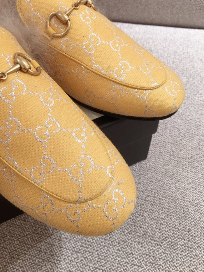Gucci Womens Shoes Casual Loafers Design Luxury Brand Leather Princetown with Original Box