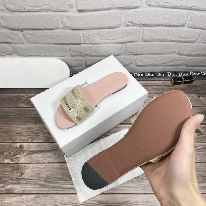 Dior Women Shoes Mule DWAY SLIDE Luxury Brand Womens Sandals Slippers with Original Box