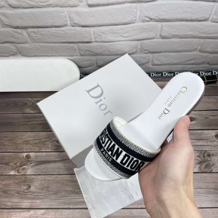 Dior Women Shoes Mule DWAY SLIDE Luxury Brand Womens Sandals Slippers with Original Box