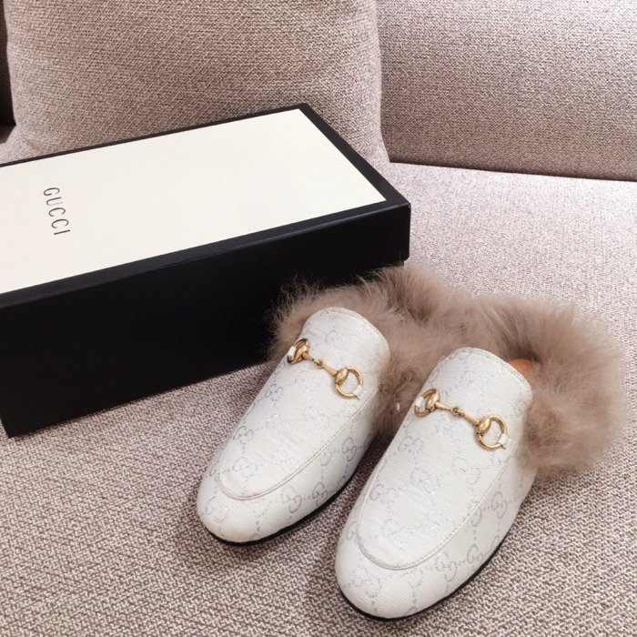 Gucci Womens Shoes Casual Loafers Design Luxury Brand Leather Princetown with Original Box