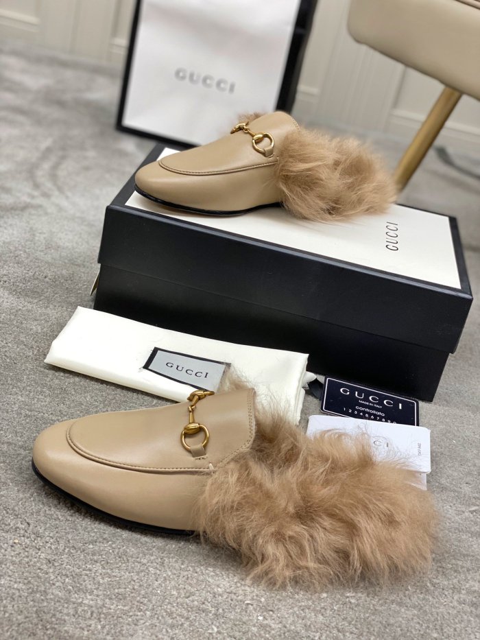 Gucci Womens Shoes Casual Loafers Design Luxury Brand Leather Princetown with Original Box