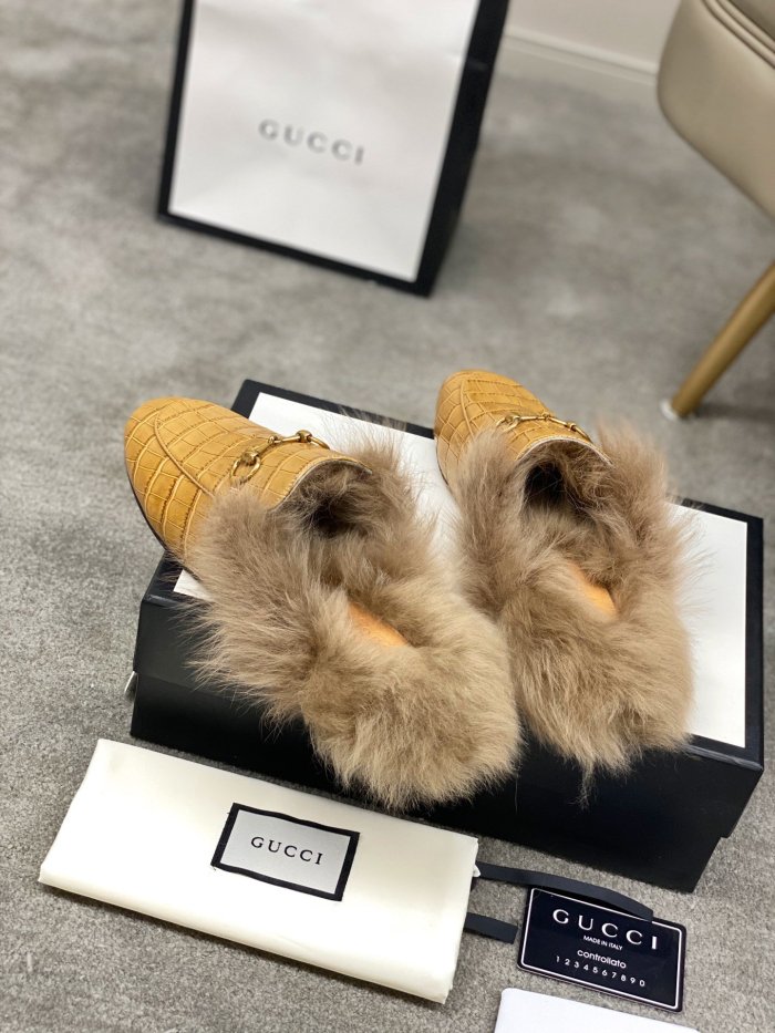 Gucci Womens Shoes Casual Loafers Design Luxury Brand Leather Princetown with Original Box