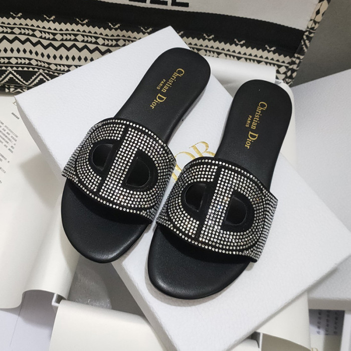 Dior Women Shoes Mule DWAY SLIDE Luxury Brand Womens Sandals Slippers with Original Box