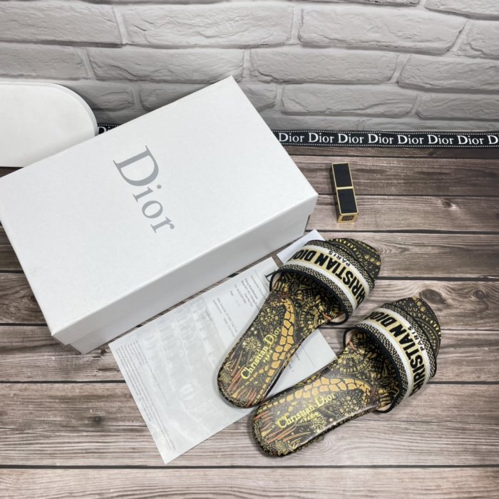 Dior Women Shoes Mule DWAY SLIDE Luxury Brand Womens Sandals Slippers with Original Box