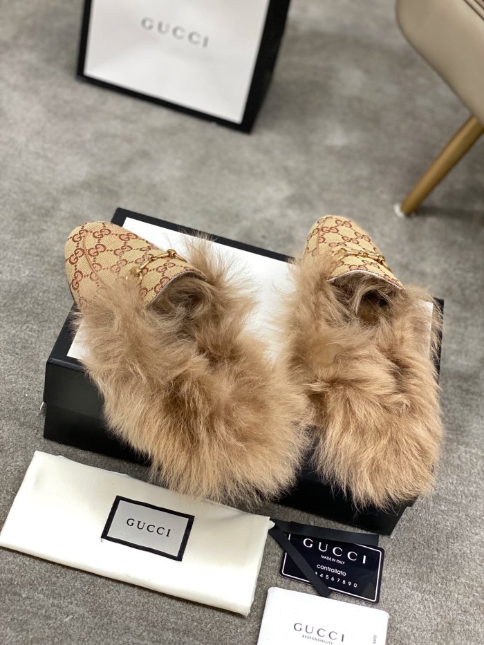 Gucci Womens Shoes Casual Loafers Design Luxury Brand Leather Princetown with Original Box