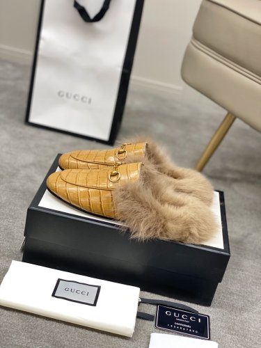 Gucci Womens Shoes Casual Loafers Design Luxury Brand Leather Princetown with Original Box