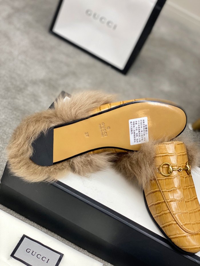 Gucci Womens Shoes Casual Loafers Design Luxury Brand Leather Princetown with Original Box