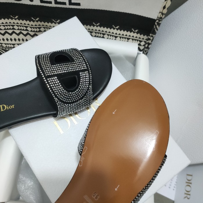 Dior Women Shoes Mule DWAY SLIDE Luxury Brand Womens Sandals Slippers with Original Box
