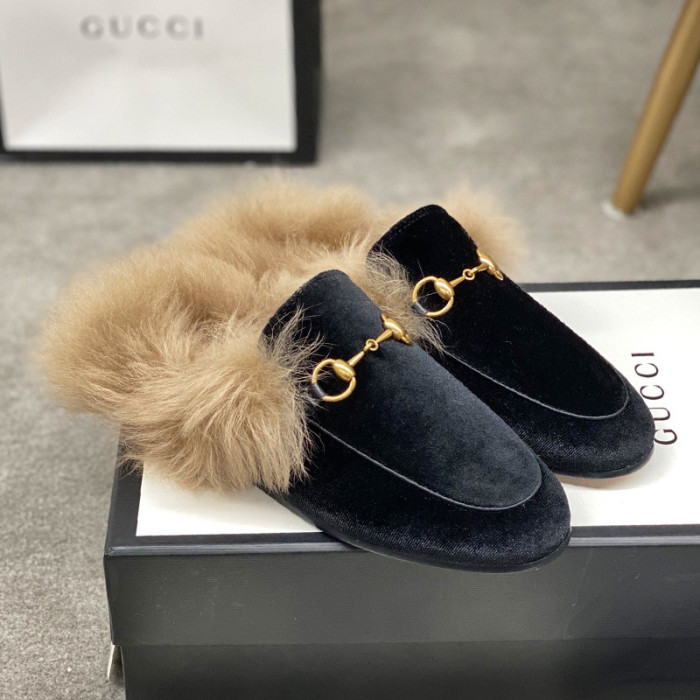 Gucci Womens Shoes Casual Loafers Design Luxury Brand Leather Princetown with Original Box