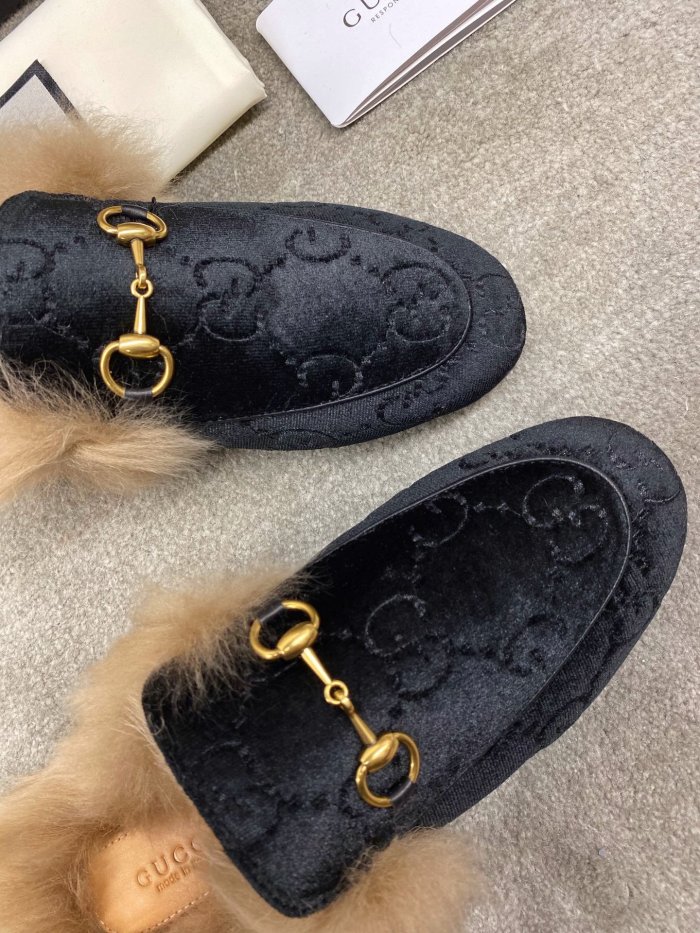 Gucci Womens Shoes Casual Loafers Design Luxury Brand Leather Princetown with Original Box
