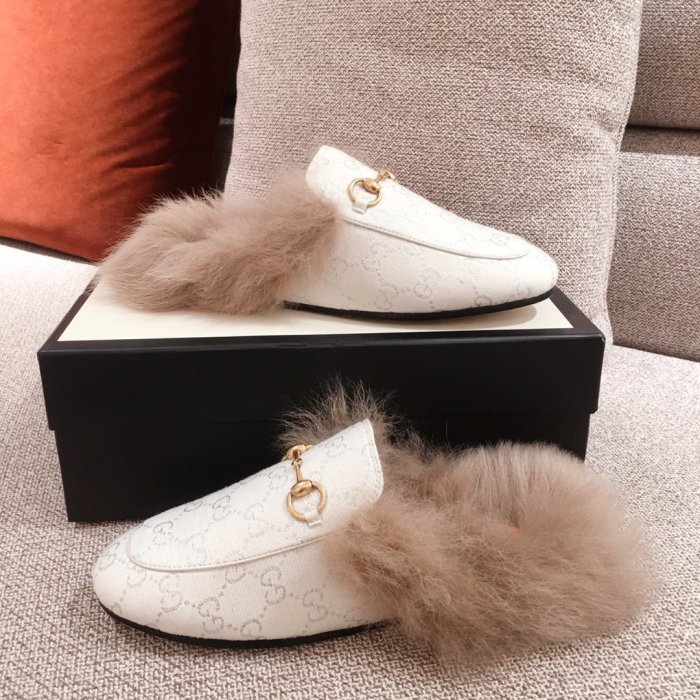 Gucci Womens Shoes Casual Loafers Design Luxury Brand Leather Princetown with Original Box