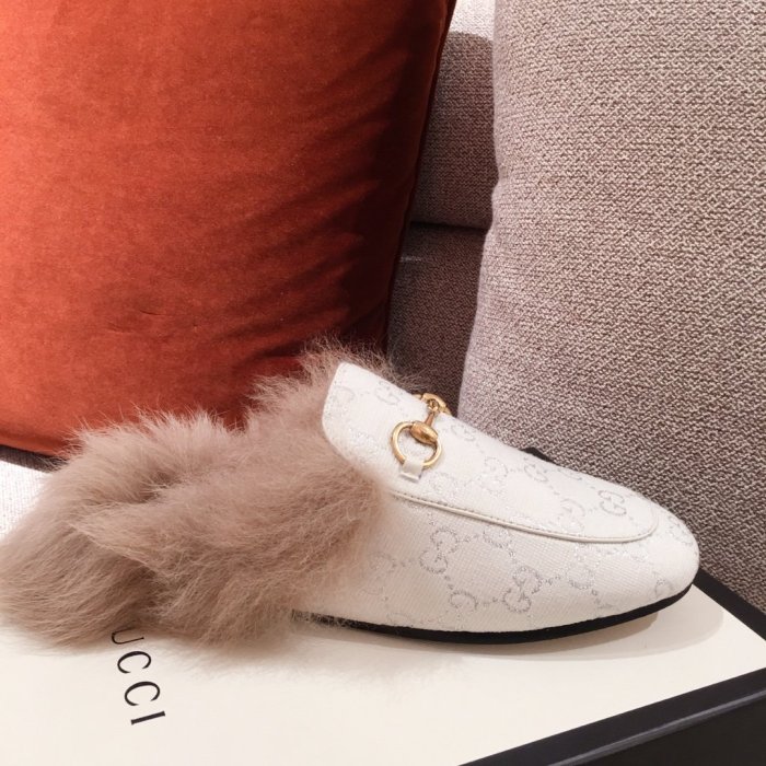 Gucci Womens Shoes Casual Loafers Design Luxury Brand Leather Princetown with Original Box