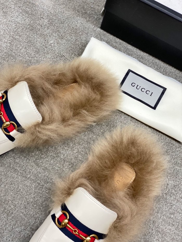 Gucci Womens Shoes Casual Loafers Design Luxury Brand Leather Princetown with Original Box