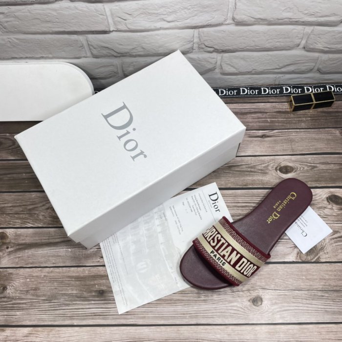 Dior Women Shoes Mule DWAY SLIDE Luxury Brand Womens Sandals Slippers with Original Box