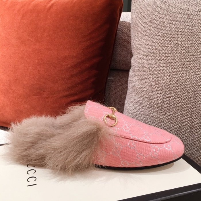 Gucci Womens Shoes Casual Loafers Design Luxury Brand Leather Princetown with Original Box