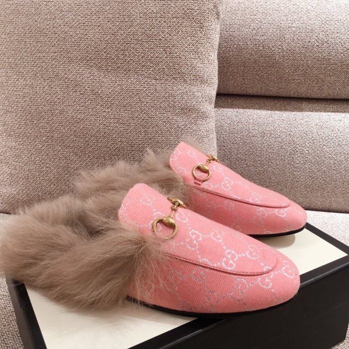 Gucci Womens Shoes Casual Loafers Design Luxury Brand Leather Princetown with Original Box