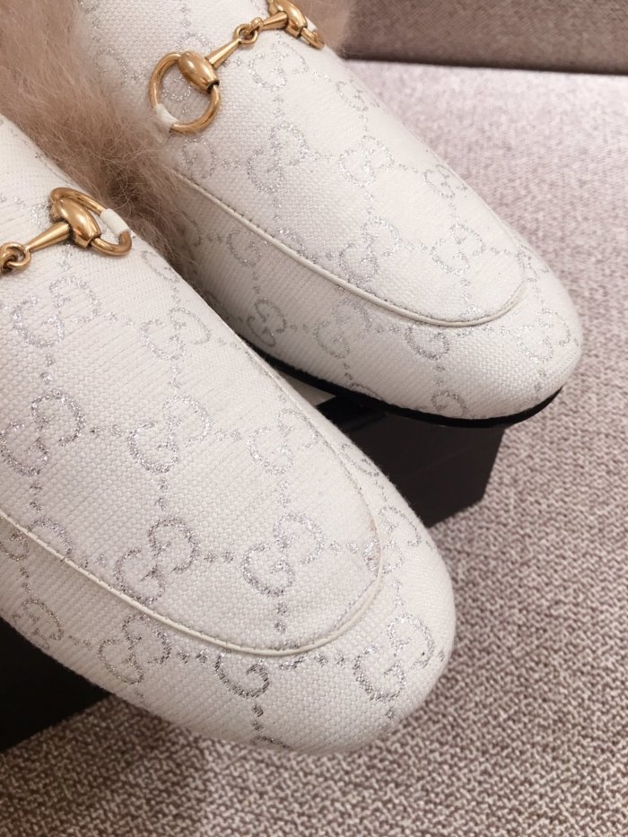 Gucci Womens Shoes Casual Loafers Design Luxury Brand Leather Princetown with Original Box