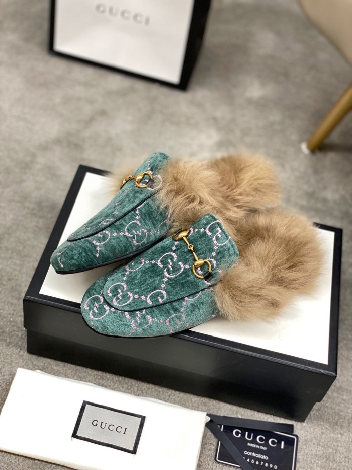 Gucci Womens Shoes Casual Loafers Design Luxury Brand Leather Princetown with Original Box