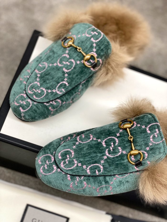 Gucci Womens Shoes Casual Loafers Design Luxury Brand Leather Princetown with Original Box