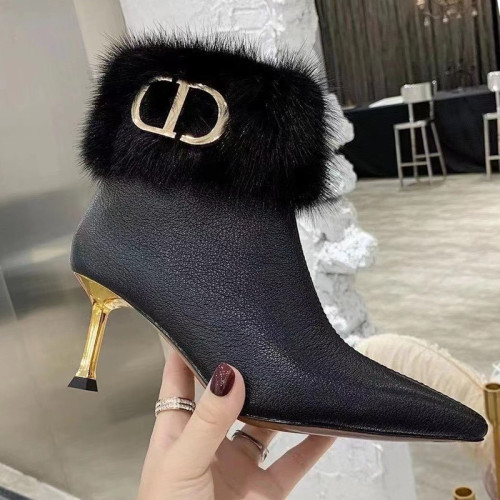Dior Women Shoes Boots Luxury Brand Design Ankle Boots Length Fashion Type 7cm Heel  with Original Box