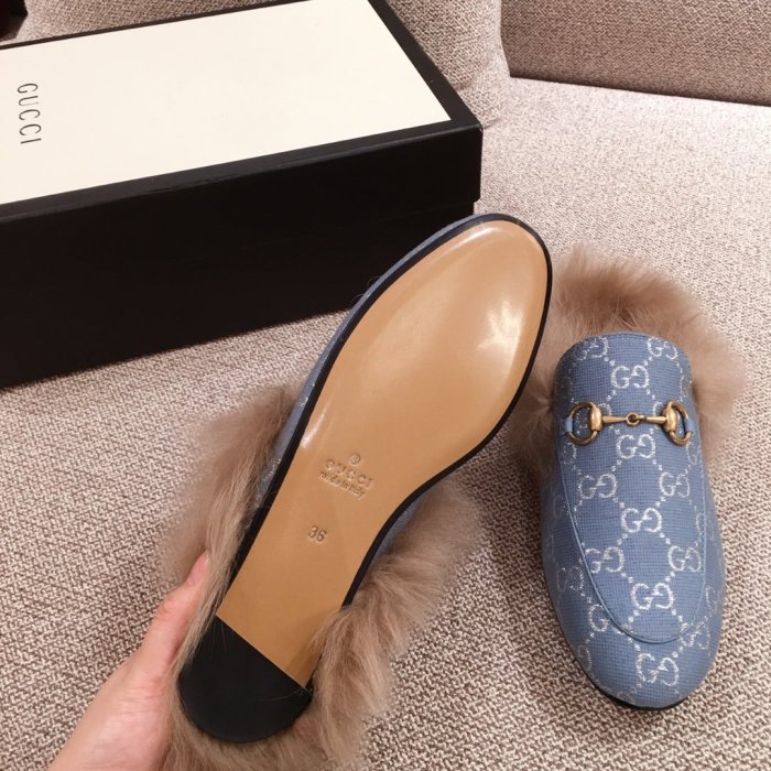 Gucci Womens Shoes Casual Loafers Design Luxury Brand Leather Princetown with Original Box