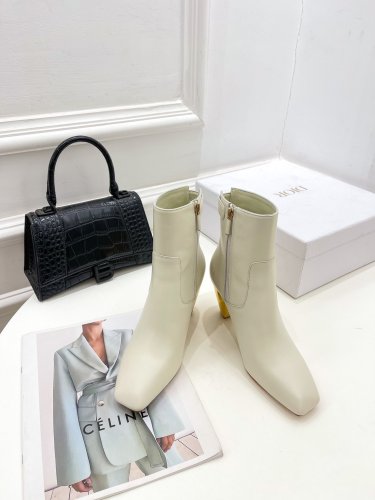 Dior Women Shoes Boots Luxury Brand Design Ankle Boots Length Fashion Type 7cm Heel  with Original Box