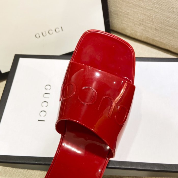 Gucci Womens Shoes Sandals Slides Slippers Luxury Brand Thick Sole 5cm Heel Design Women's GG slide sandal with Original Box