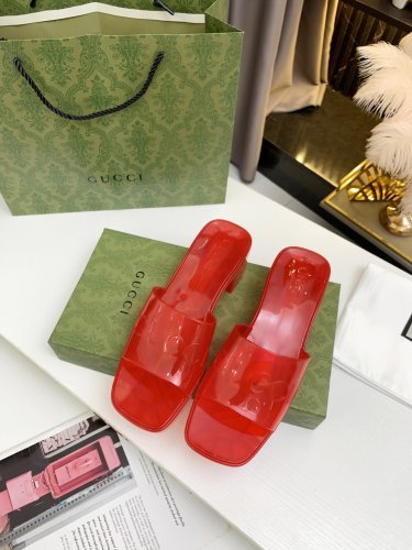 Gucci Womens Shoes Sandals Slides Slippers Luxury Brand Thick Sole 5cm Heel Design Women's GG slide sandal with Original Box