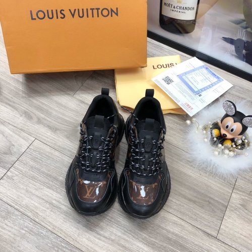 Louis Vuitton Men Shoes Fashion Sneakers Luxury Brand Mens Run Away Pulse Sneaker Casual Shoes with Original Box