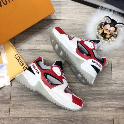 Louis Vuitton Men Shoes Fashion Sneakers Luxury Brand Mens Run Away Pulse Sneaker Casual Shoes with Original Box