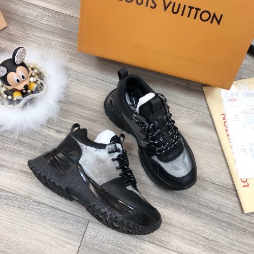 Louis Vuitton Men Shoes Fashion Sneakers Luxury Brand Mens Run Away Pulse Sneaker Casual Shoes with Original Box