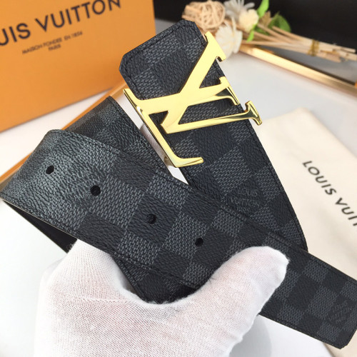 Louis Vuitton Mens Belt Luxury Brand Men Belts Luxury Brand with Original Box LV INITIALES 40MM REVERSIBLE BELT M0213U Damier Graphite canvas on recto side