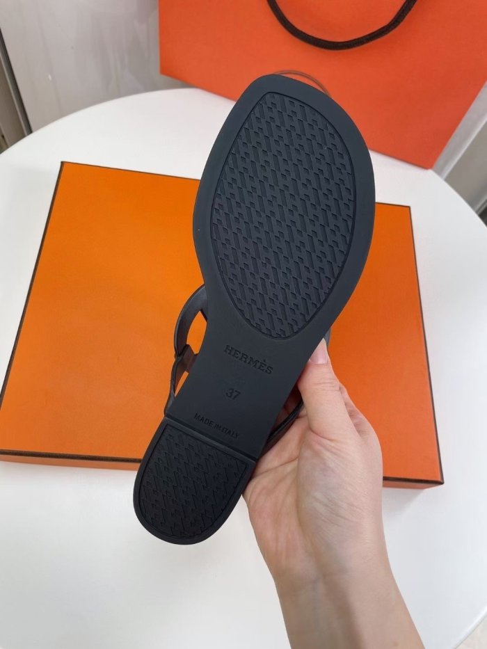 Hermes Womens Shoes Egerie Slippers Sandals Casual Fashion Sandals Luxury Brand with Original Box