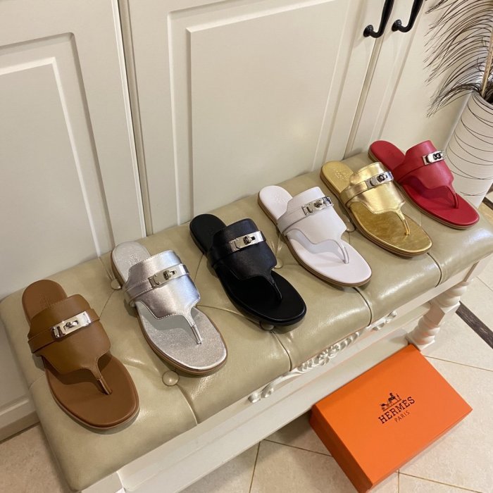 Hermes Womens Shoes Slippers Sandals Casual Fashion Sandals Luxury Brand with Original Box