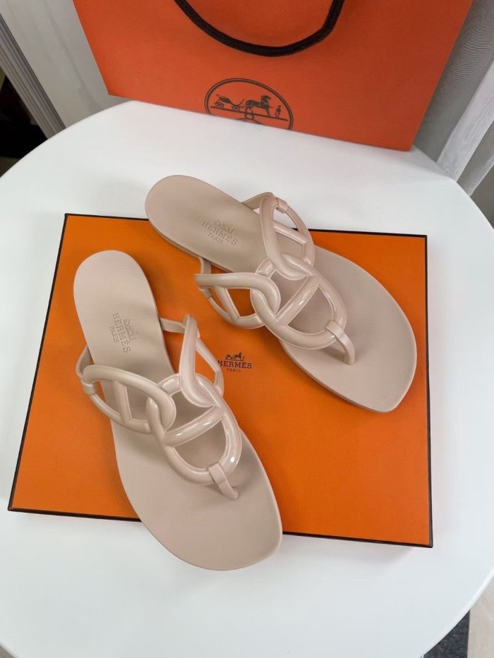 Hermes Womens Shoes Egerie Slippers Sandals Casual Fashion Sandals Luxury Brand with Original Box