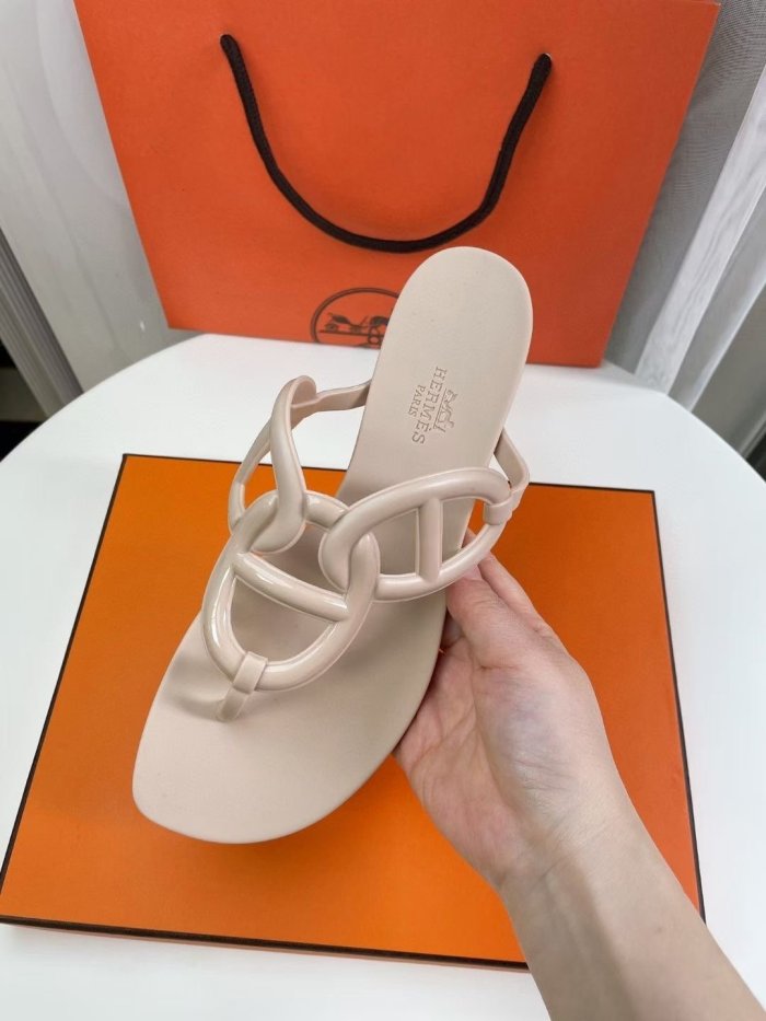 Hermes Womens Shoes Egerie Slippers Sandals Casual Fashion Sandals Luxury Brand with Original Box