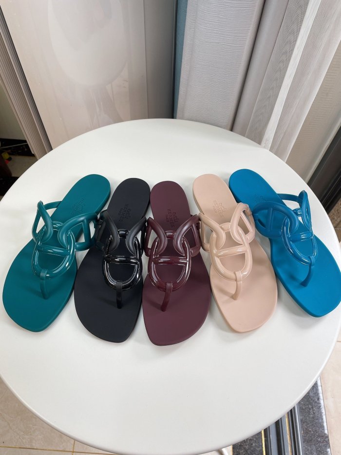 Hermes Womens Shoes Egerie Slippers Sandals Casual Fashion Sandals Luxury Brand with Original Box