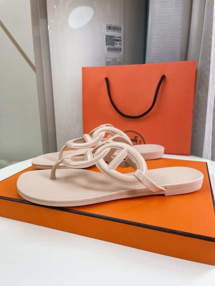 Hermes Womens Shoes Egerie Slippers Sandals Casual Fashion Sandals Luxury Brand with Original Box