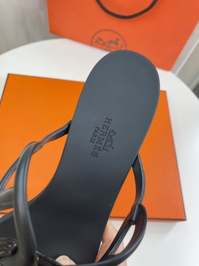 Hermes Womens Shoes Egerie Slippers Sandals Casual Fashion Sandals Luxury Brand with Original Box