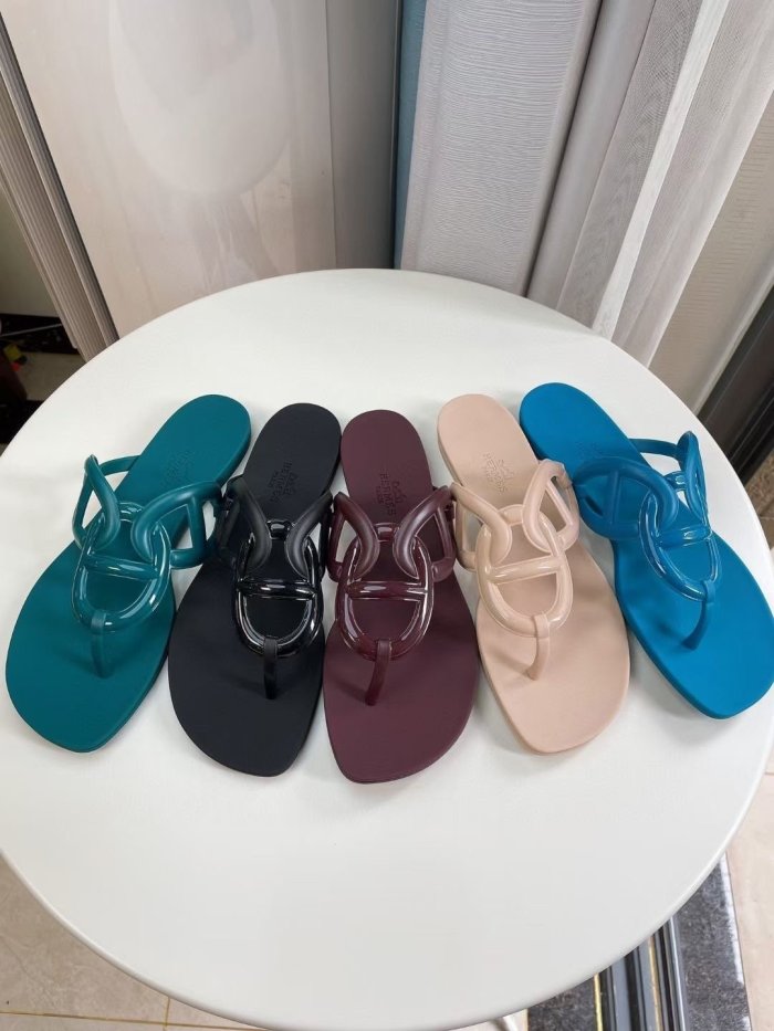Hermes Womens Shoes Egerie Slippers Sandals Casual Fashion Sandals Luxury Brand with Original Box