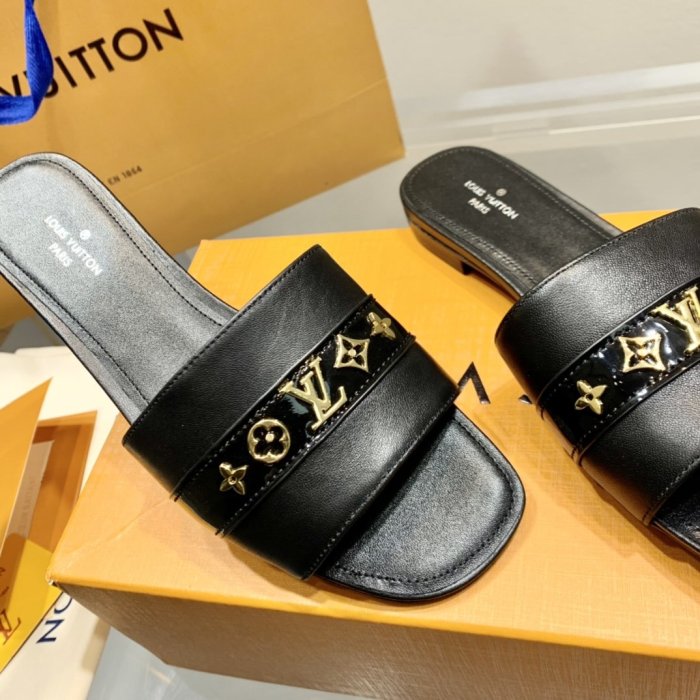 Louis Vuitton Womens Shoes Sandals Slippers Leather Design Luxury Brand Fashion Sandals with Original Box